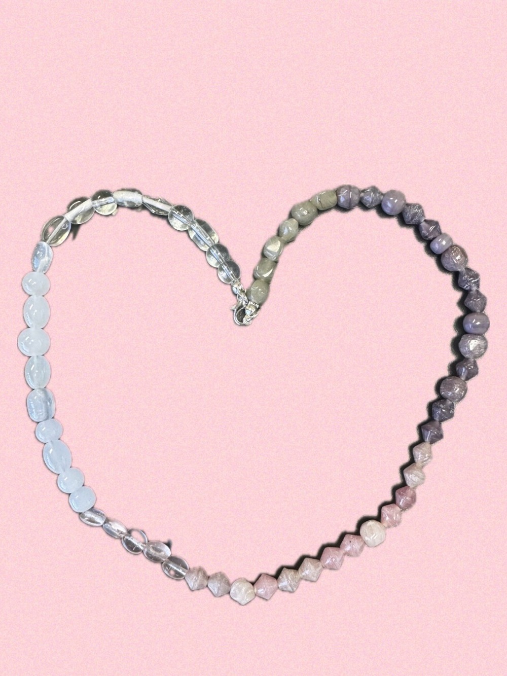 Glass Beaded Necklace in Pastel Tones
